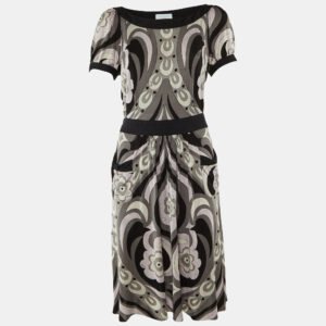 luxury-women-emilio-pucci-used-clothes-p1189536-001.jpg emilio pucci grey/multicolor printed silk knit knee-length dress l