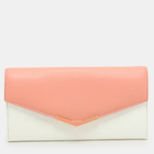 luxury-women-fendi-used-handbags-p1164261-001.jpg fendi white/peach leather 2jours continental wallet