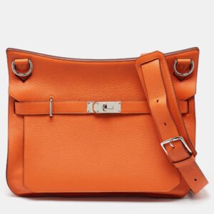 herm&egrave;s orange togo leather palladium finish jypsiere 37 bag