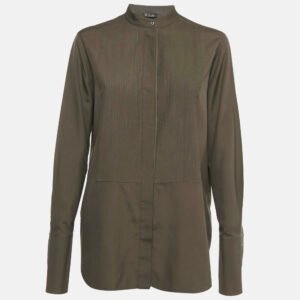 luxury-women-loro-piana-used-clothes-p1192979-001.jpg loro piana olive green silk carissa tuxedo shirt s