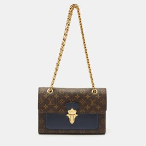 louis vuitton blue marine monogram canvas victoire bag