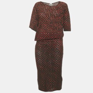 luxury-women-m-missoni-used-clothes-p1191781-003.jpg m missoni black/red patterned knit flared mini dress s