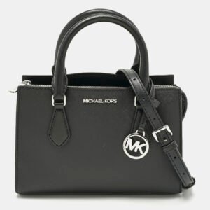 michael kors black faux leather small shiela center zip satchel