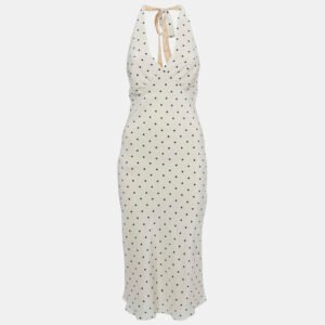 luxury-women-realisation-par-used-clothes-p1202675-002.jpg réalisation par white polka dot silk tie up halter neck dress s