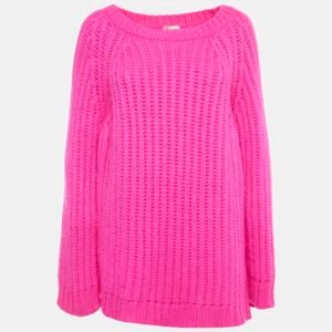 red valentino pink rib knit oversized sweater m