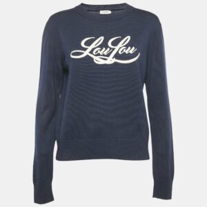 luxury-women-saint-laurent-paris-used-clothes-p1167859-002.jpg saint laurent blue embroidered rib knit crewneck sweater s