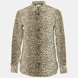 luxury-women-saint-laurent-paris-used-clothes-p1168078-004.jpg saint laurent beige leopard print silk long sleeve shirt s