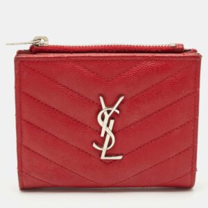 luxury-women-saint-laurent-paris-used-handbags-p1169924-006.jpg saint laurent red matelassé leather monogram compact wallet