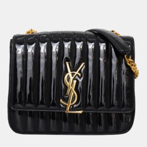 saint laurent paris patent leather chain crossbody bag