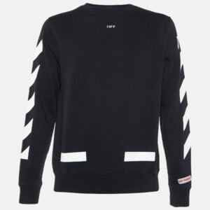 off-white black arrow print cotton crew neck sweatshirt xs