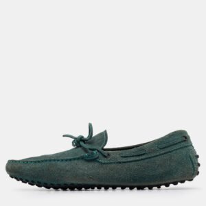 luxury-men-tods-used-shoes-p1003338-003.jpg tod's green suede slip on loafers size 42.5