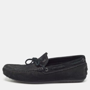tod's black suede slip on loafers size 39.5