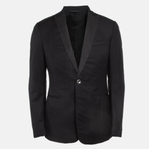 z zegna black wool single breasted pants suit l