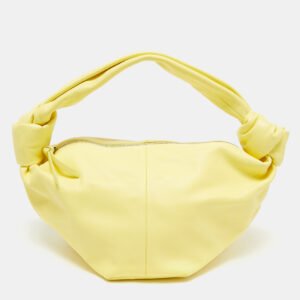 bottega veneta yellow leather mini double knot bag