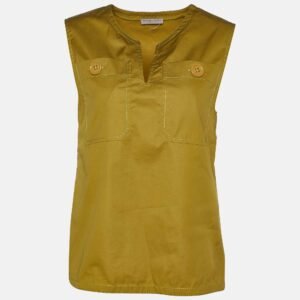 luxury-women-bottega-veneta-used-clothes-p1003301-003.jpg bottega veneta green cotton sleeveless top s