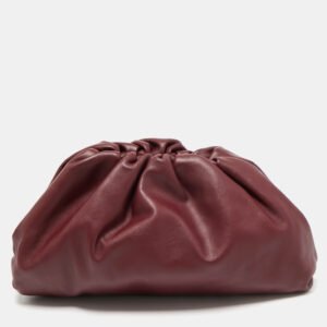 bottega veneta burgundy leather leather teen pouch