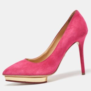 charlotte olympia pink suede platform pumps size 36