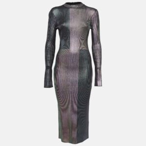 luxury-women-christopher-kane-used-clothes-p1032151-002.jpg christopher kane multicolor foil print rib knit bodycon dress m