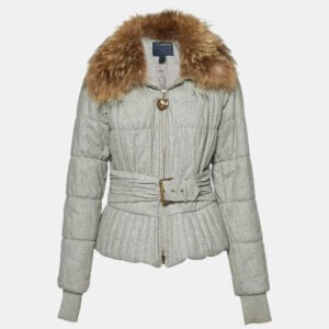 luxury-women-class-by-roberto-cavalli-used-clothes-p1079596-005.jpg class by roberto cavalli grey wool fur collar zip up jacket m