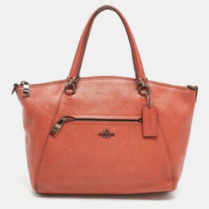 coach brick brown leather prairie satchel