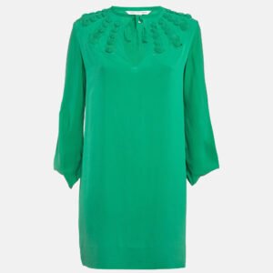 luxury-women-diane-von-furstenberg-used-clothes-p1000603-001.jpg diane von furstenberg green silk long sleeve mini dress s