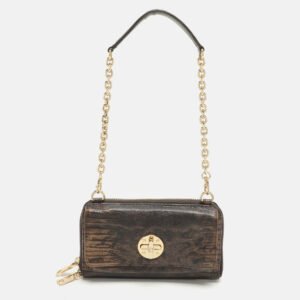 luxury-women-dkny-used-handbags-p1078377-013.jpg dkny brown lizard embossed leather chain clutch
