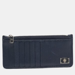 luxury-women-dolcegabbana-used-handbags-p1079186-008.jpg dolce & gabbana navy blue leather vertical zip card case