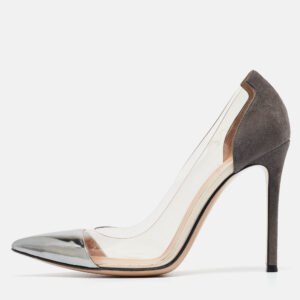 gianvito rossi tricolor suede and pvc plexi pumps size 38