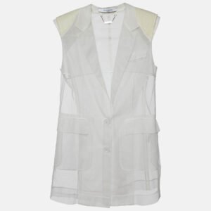 givenchy white mesh sleeveless jacket s