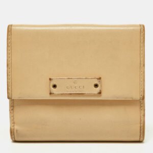 gucci cream leather french wallet