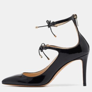 jimmy choo black patent  leather sage pumps size 36