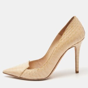 jimmy choo beige python pointed toe pumps size 36