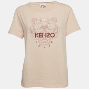 luxury-women-kenzo-used-clothes-p1002196-004.jpg kenzo light orange tiger print cotton half sleeve t-shirt l