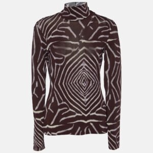 luxury-women-kenzo-used-clothes-p1003320-001.jpg kenzo brown printed jersey full sleeves top m