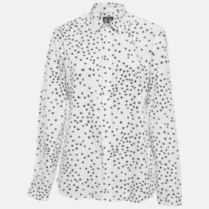 kenzo white all-over print cotton shirt l