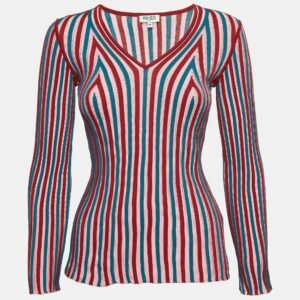 kenzo pink rib knit v-neck jumper m