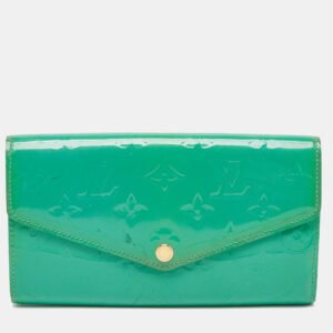 louis vuitton bleu lagon monogram vernis sarah wallet