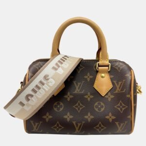 louis vuitton leather brown speedy bandouliere 20 monogram handbag