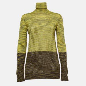 luxury-women-m-missoni-used-clothes-p1002050-002.jpg m missoni yellow/brown patterned knit turtle neck sweater l