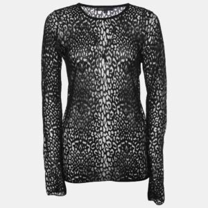 luxury-women-maje-used-clothes-p1003317-005.jpg maje black patterned lace full sleeves top s