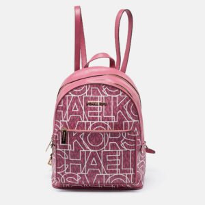 michael michael kors pink signature coated canvas and leather backpack