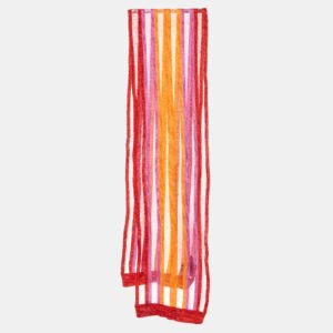 missoni red/yellow striped cotton knit stole