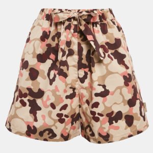 moncler beige camouflage print cotton shorts s