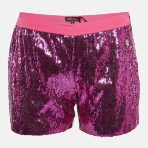 roberto cavalli pink sequin shorts xs