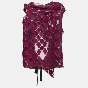 roland mouret pink cotton fil coupe open back top s