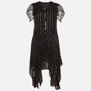luxury-women-zadig-and-voltaire-new-clothes-p1014919-001.jpg zadig & voltaire black/gold crepe rool shiny ruffled dress m